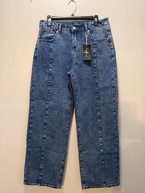 Flamingals Waist Straight Jeans - Denim Blue
